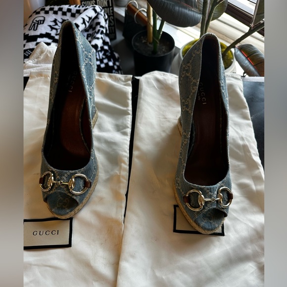 Gucci Jean Wedges Size39 Authentic Pre-Owned - Picture 1 of 14